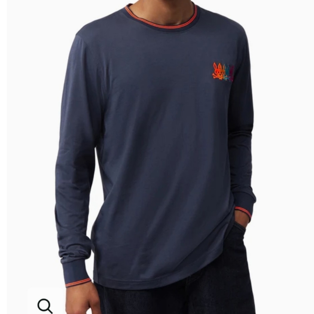 PsychoBunny Navy Long Sleeve Men's Shirt Size L